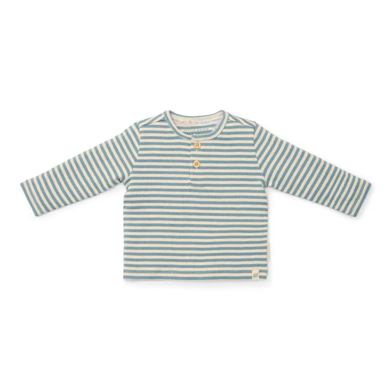 Little Dutch T-shirt lange mouw Stone Blue Stripe