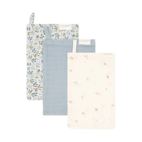 Little Dutch Washandjes set hydrofiel Forest Friends
