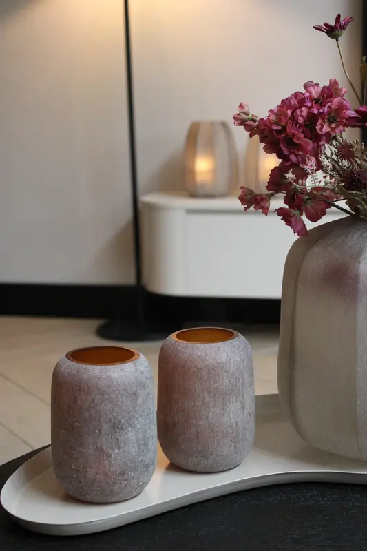 LUXE WAXINELICHTHOUDER | AMBER | MATT