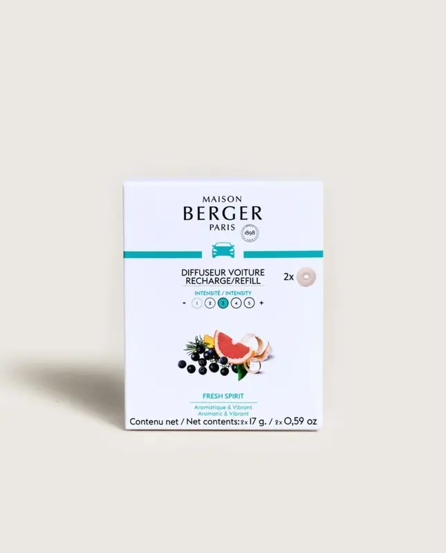 Maison Berger Autodiffuser navulling 2 stuks Fresh Spirit