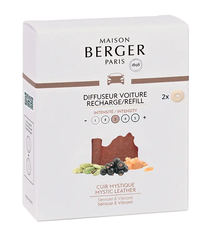 Maison Berger Cuir Mystique / Mystic Leather Autoparfum Navulling - 2 Stuks
