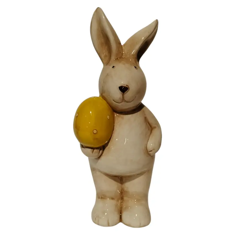 Mansion - beige rabbit with yellow egg 8.5*8.2*21