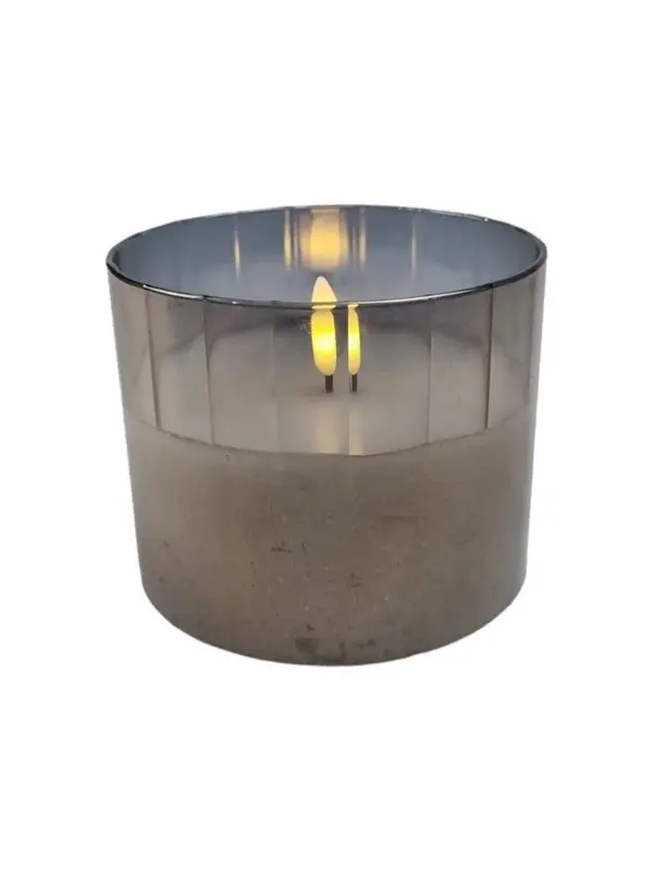 Mansion - LED smoke grey glass with white wax 10*8