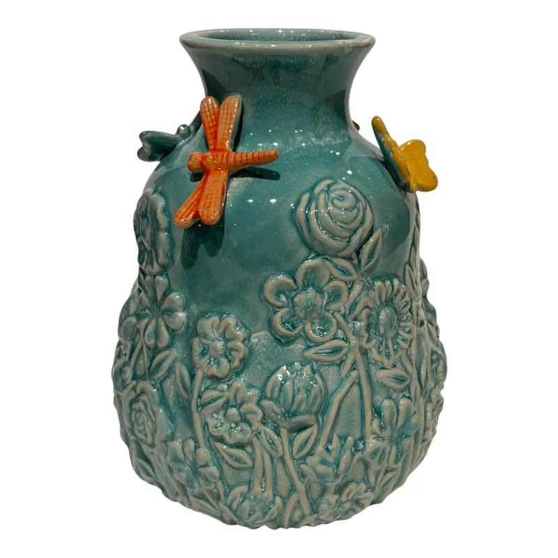 Mansion - Vase butterfly teal blue 14*14*18