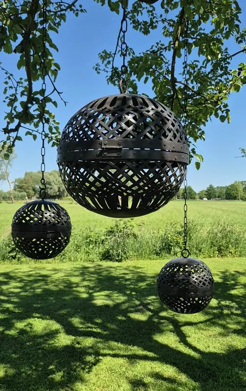 Marrakesh hanglantaarns ballen set - zwart roest