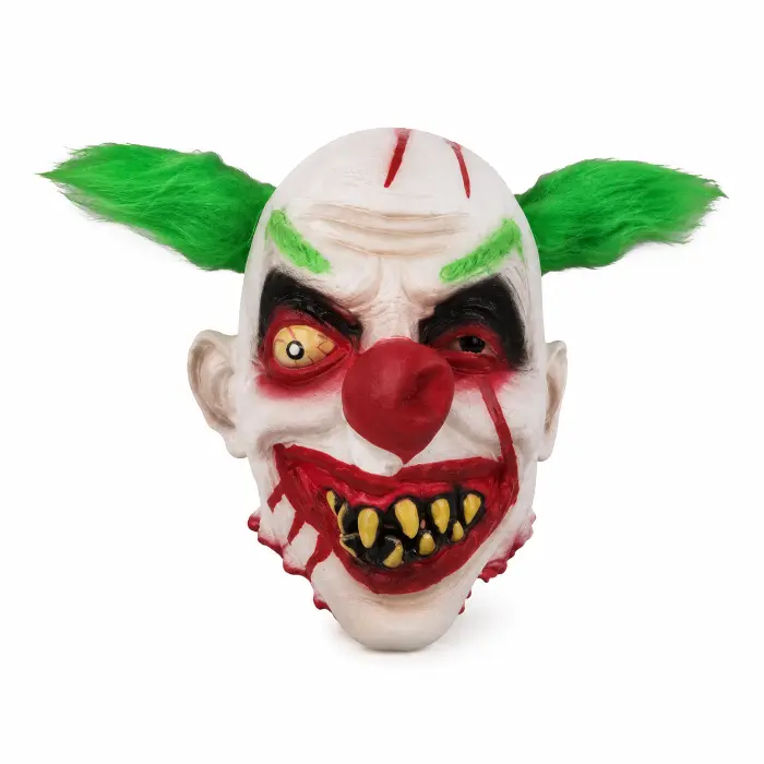 Masker horror clown groen haar