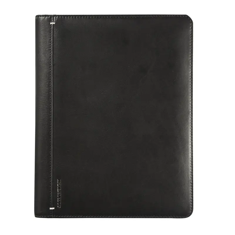 Maverick lederen A5 schrijfmap met blocnote, zwart