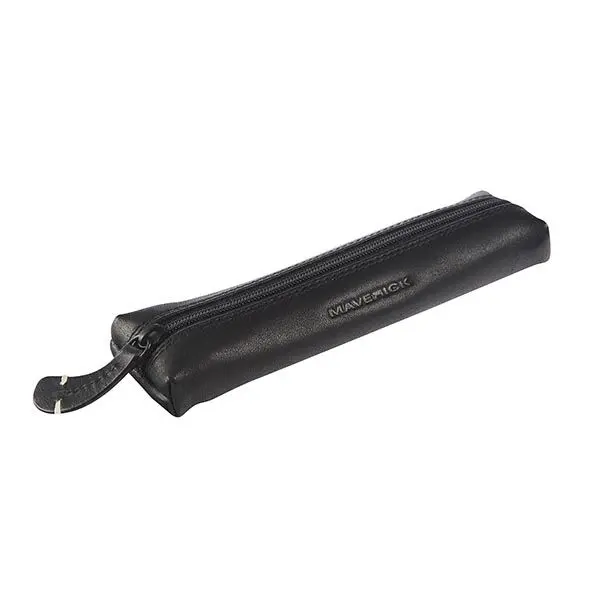 Maverick lederen pen etui vlak zwart