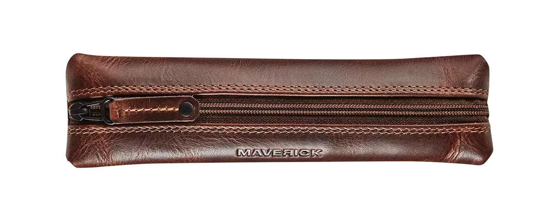 Maverick lederen pen etui vlak