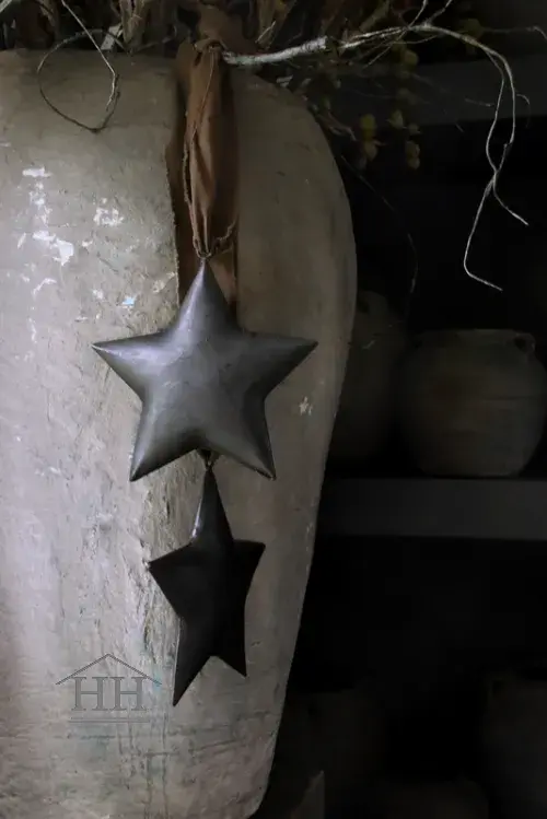Metalen ster 20 cm zwart/donker bruin