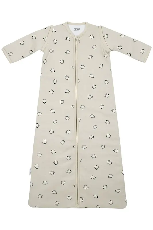 Meyco Baby slaapzak met afritsbare mouwen Penguin - soft sand