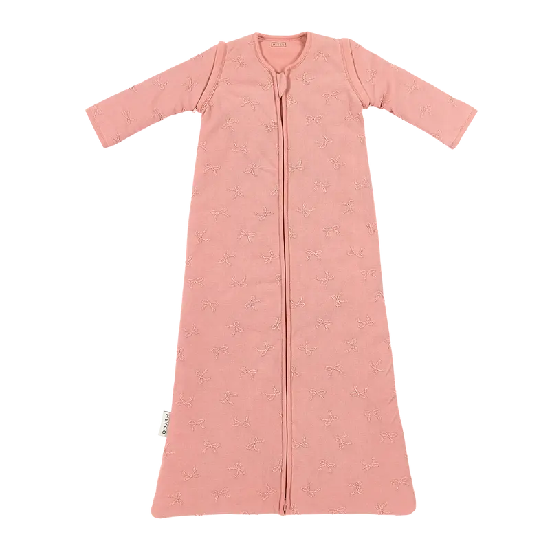 Meyco Baby Studio slaapzak gevoerd afritsbare mouw jacquard Bow Rose