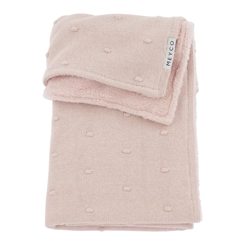 Meyco Deken Mini knots teddy Soft Pink 100x150cm