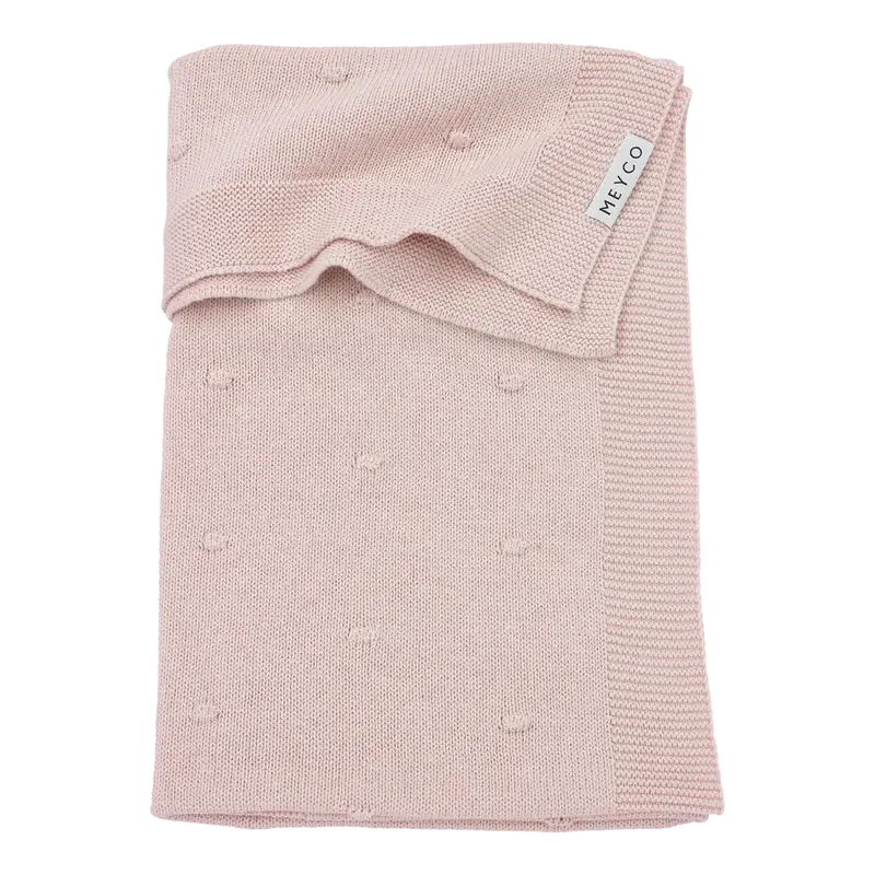 Meyco Deken Mini knots teddy Soft Pink 75x100cm