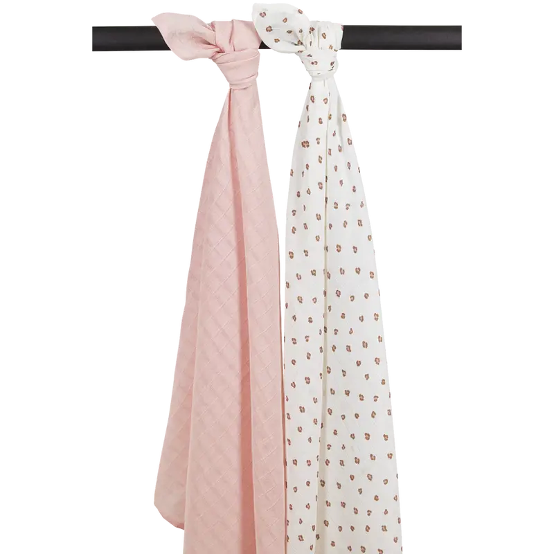 Meyco Hydrofiele doeken Mini Panther Soft Pink 120x120cm - 2-Pack