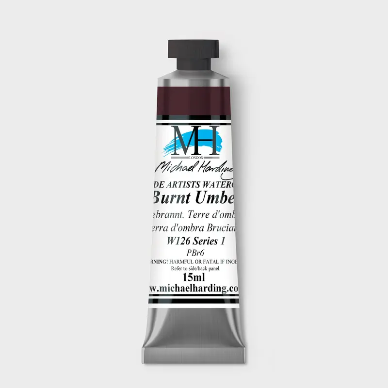 Michael Harding Artist Watercolour 15ml W126 Burnt Umber S1