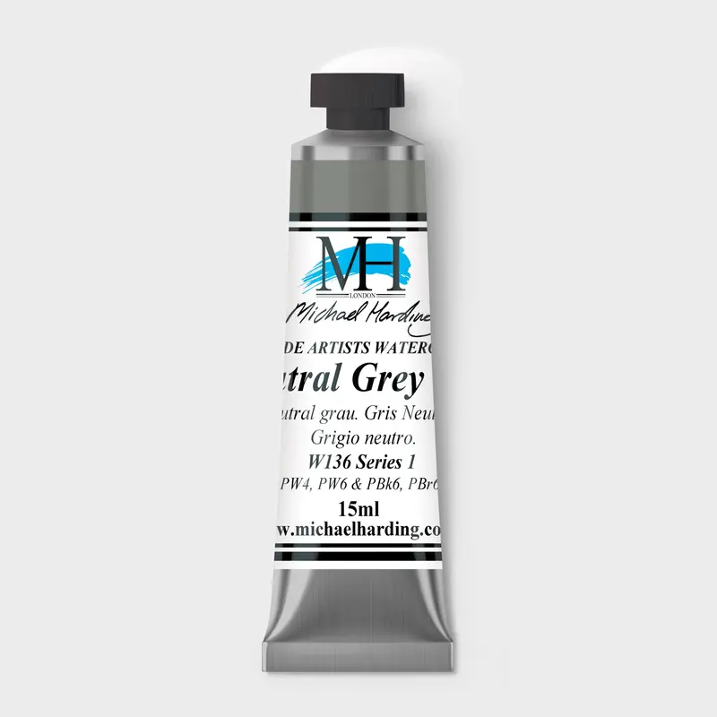 Michael Harding Artist Watercolour 15ml W136 Neutral Grey (N5) S1