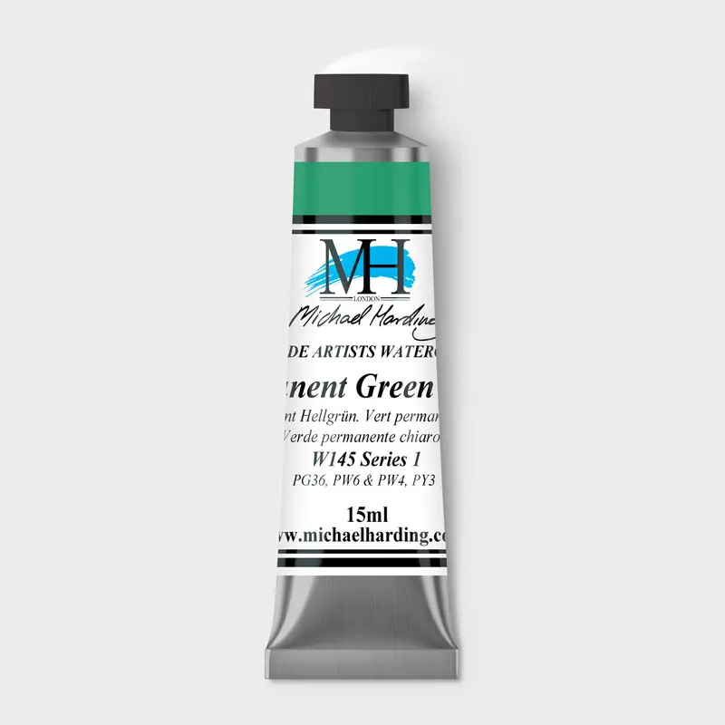 Michael Harding Artist Watercolour 15ml W145 Permanent Green Light S1