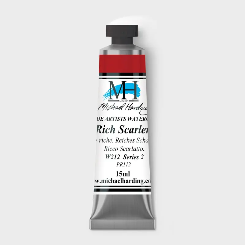Michael Harding Artist Watercolour 15ml W212 Rich Scarlet S2