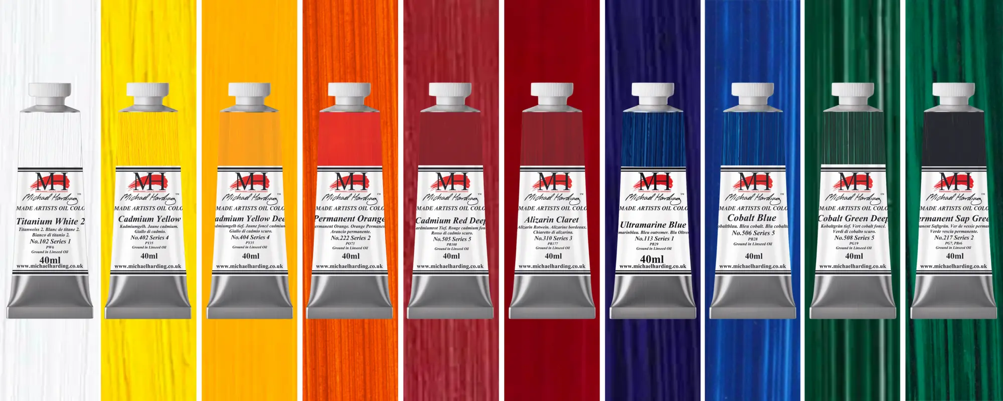 Michael Harding Oil paint 40ml Set 10 Plein Air 'MasterSet'