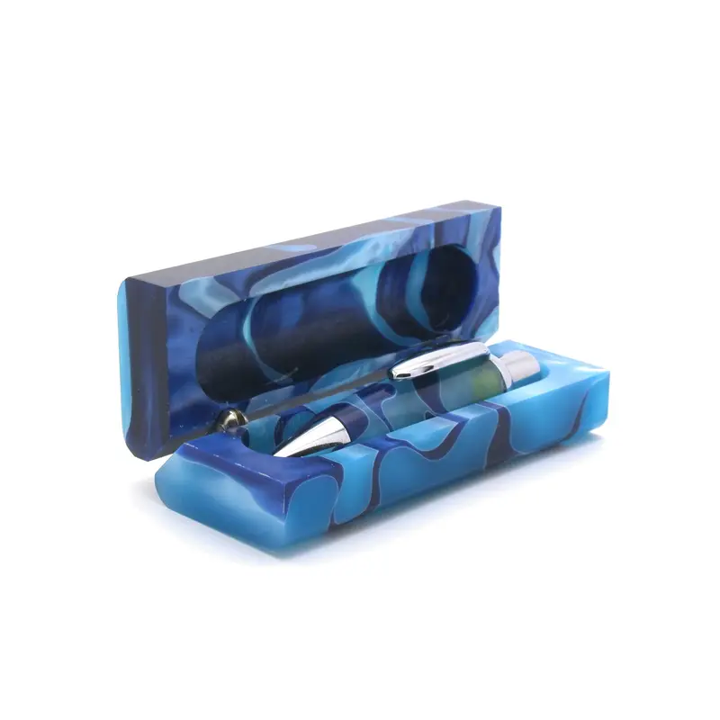 Mini Balpen in doosje aqua