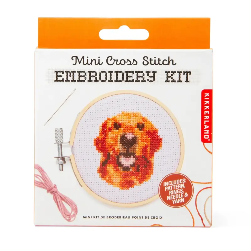 Mini Cross Stitch Embroidery Kit - Dog