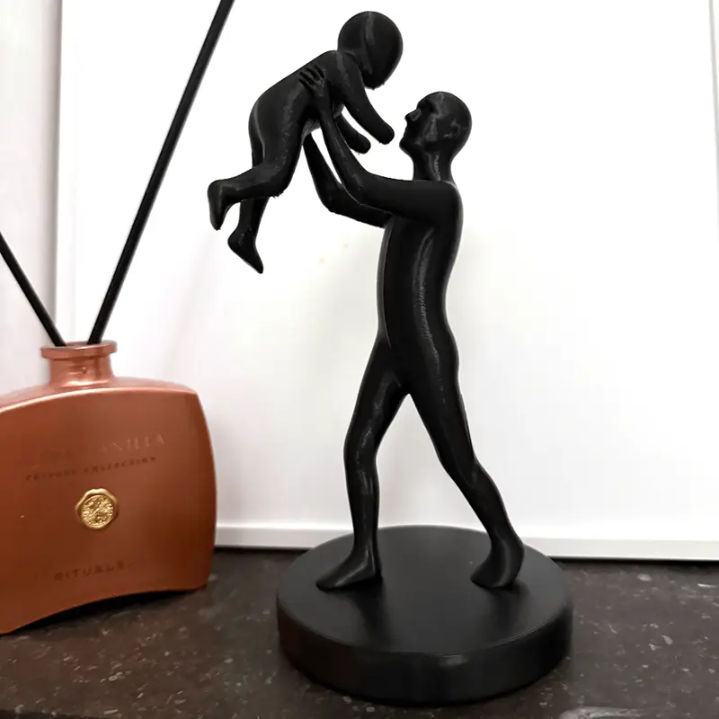 Minimalistisch Vader & Kind Beeldje – Uniek Vaderdagcadeau