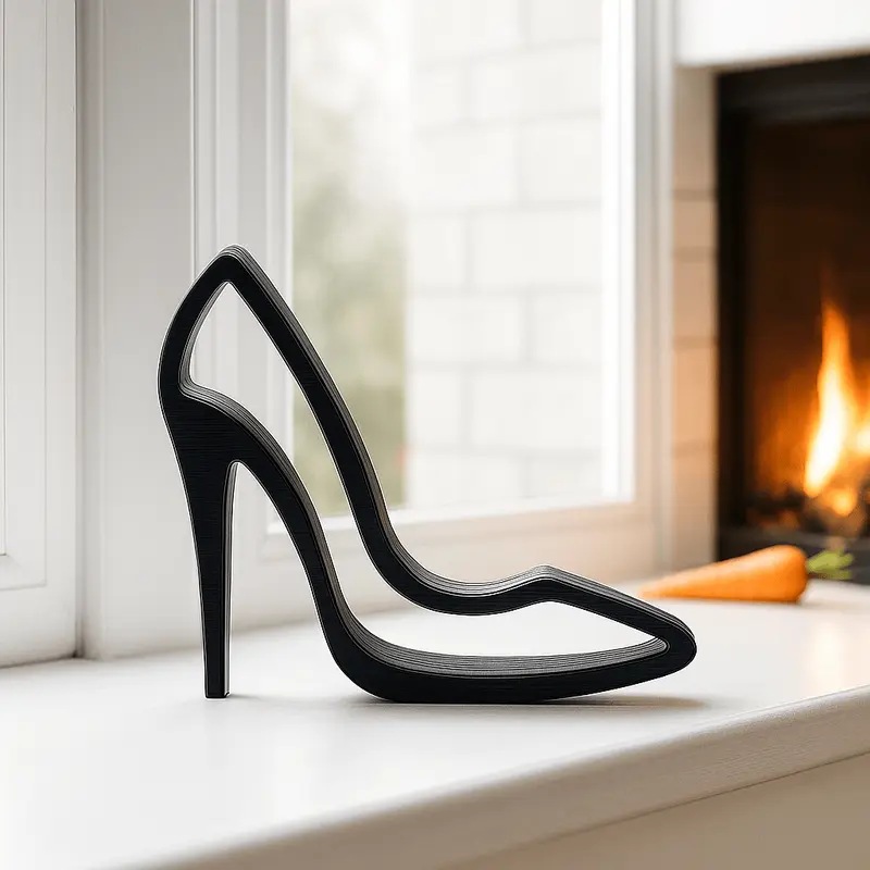 Minimalistische 3D Hoge Hak – Elegante decoratie voor mode- en interieurliefhebbers