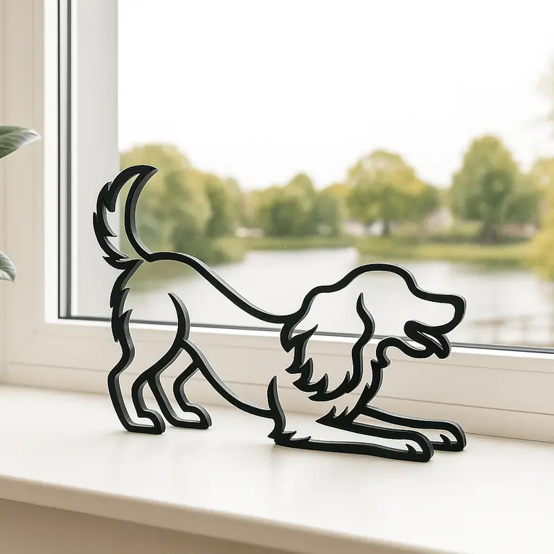 Minimalistische spelende Cocker Spaniel