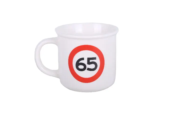 Mok 65 jaar wit
