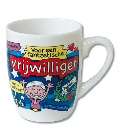 Mok Cartoon Vrijwilliger