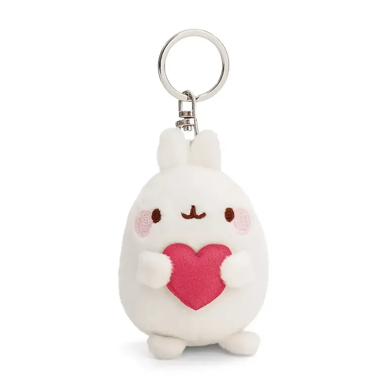 Molang met hartje sleutelhanger 8 cm