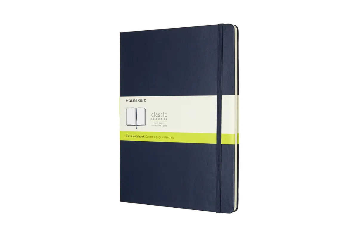 Moleskine notebook hardcover x-large plain sapphire blue