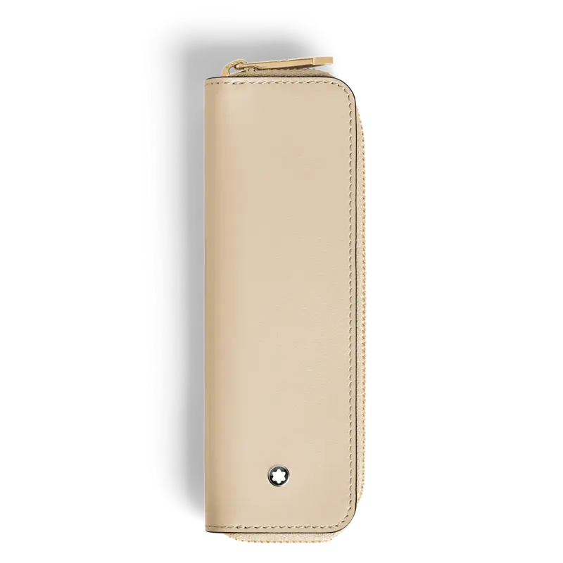 Montblanc 1-delig meisterstuck etui met rits cloudy beige