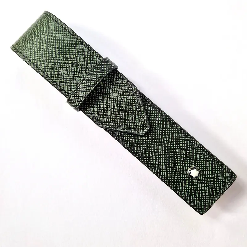 Montblanc Sartorial pen pouch 1 pen tweed khaki leather