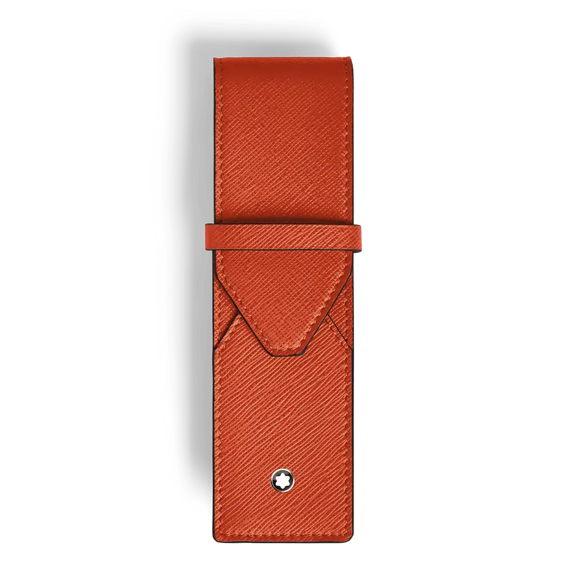 Montblanc Sartorial pen pouch 2 pen tangerine color leather