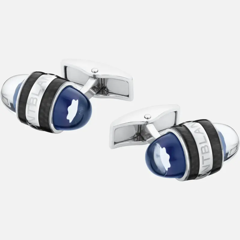 Montblanc StarWalker manchetknopen in Steel and Lacquer, blauw