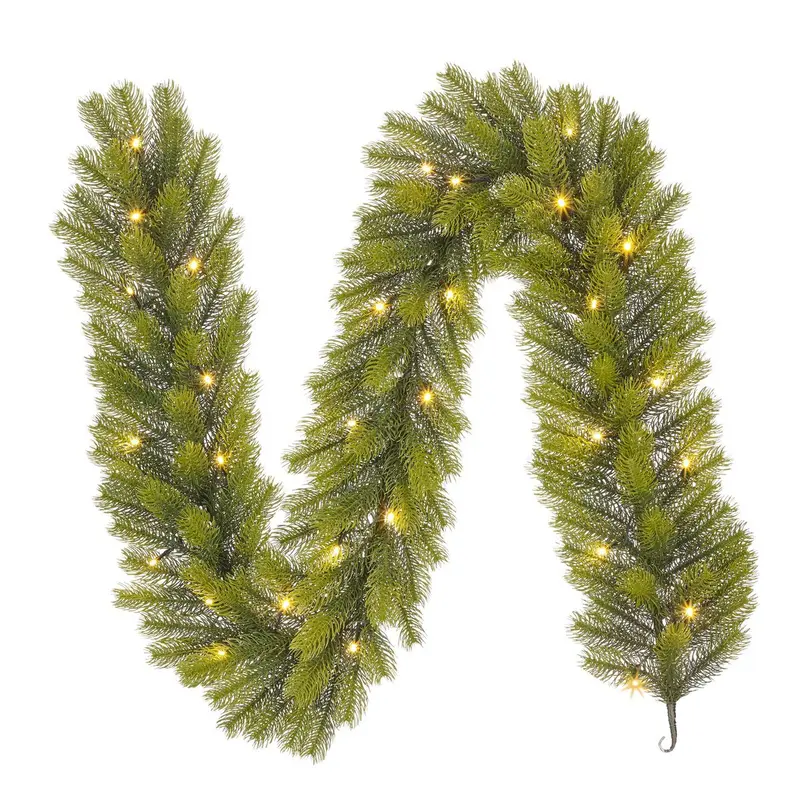 Nagoya Guirlande met LED Verlichting - L180 x Ø20 cm - Groen