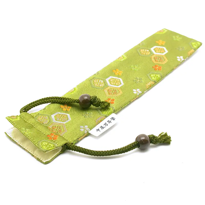 Nakaya Kyoto 'Nishijin-Kyoto' textiel pen etui, groen