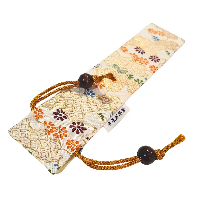 Nakaya Kyoto 'Nishijin-Kyoto' textiel pen etui, wit wolk