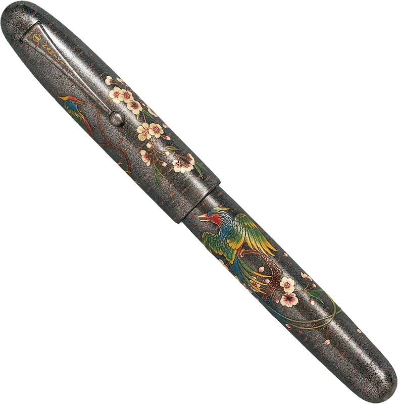 Namiki Emperor Rakucho birds & weeping cherry blossom fountain pen