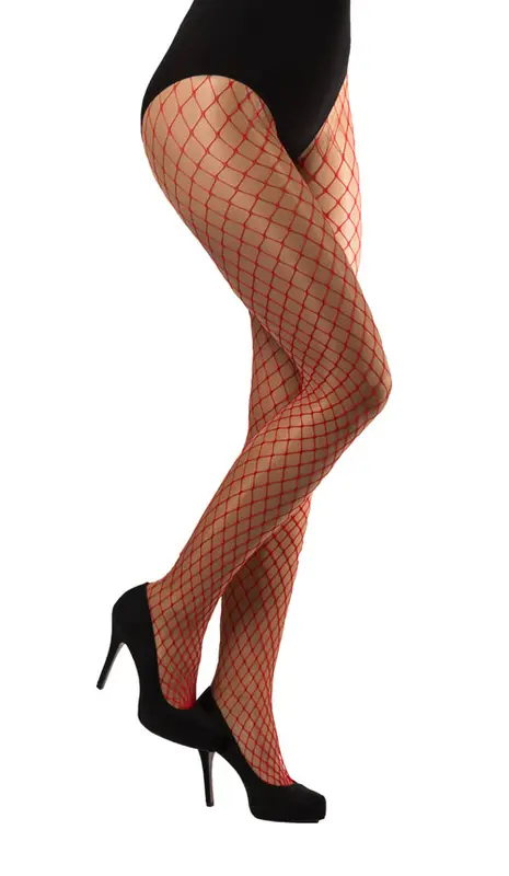 Netpanty grote mazen rood