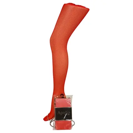 Netpanty rood fijn mt. L/XL