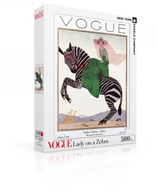 New York Puzzle Company Puzzel Dame op een Zebra - 500 stuks