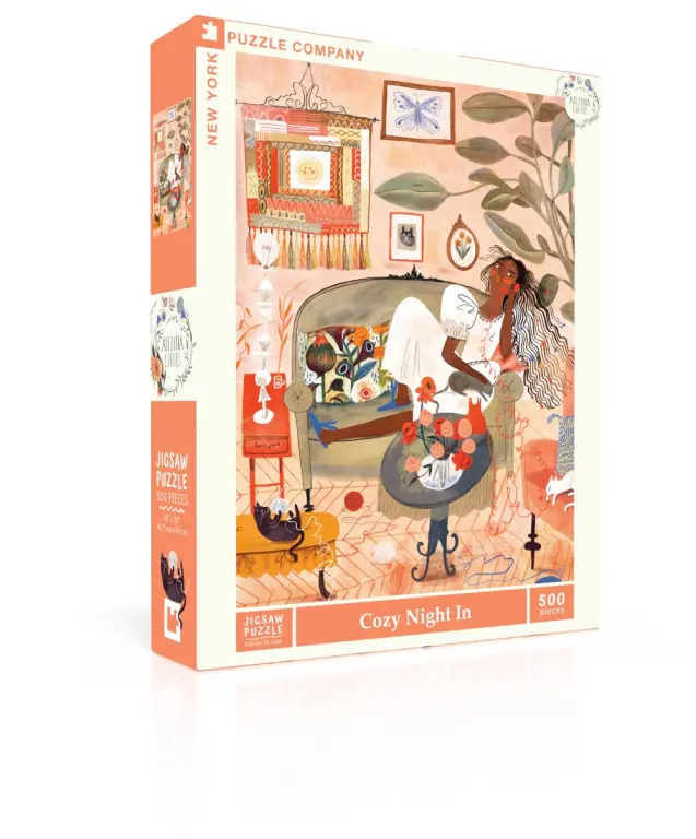 New York Puzzle Company Puzzel Gezellige Avond Thuis - 500 stukjes