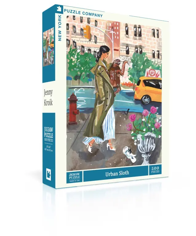 New York Puzzle Company Puzzel Stads Luiaard - 500 stukjes