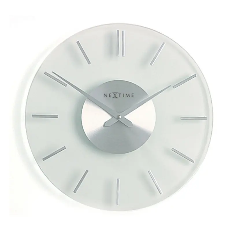 Nextime wandklok- 26 cm - Aluminum - Glas - Stripe