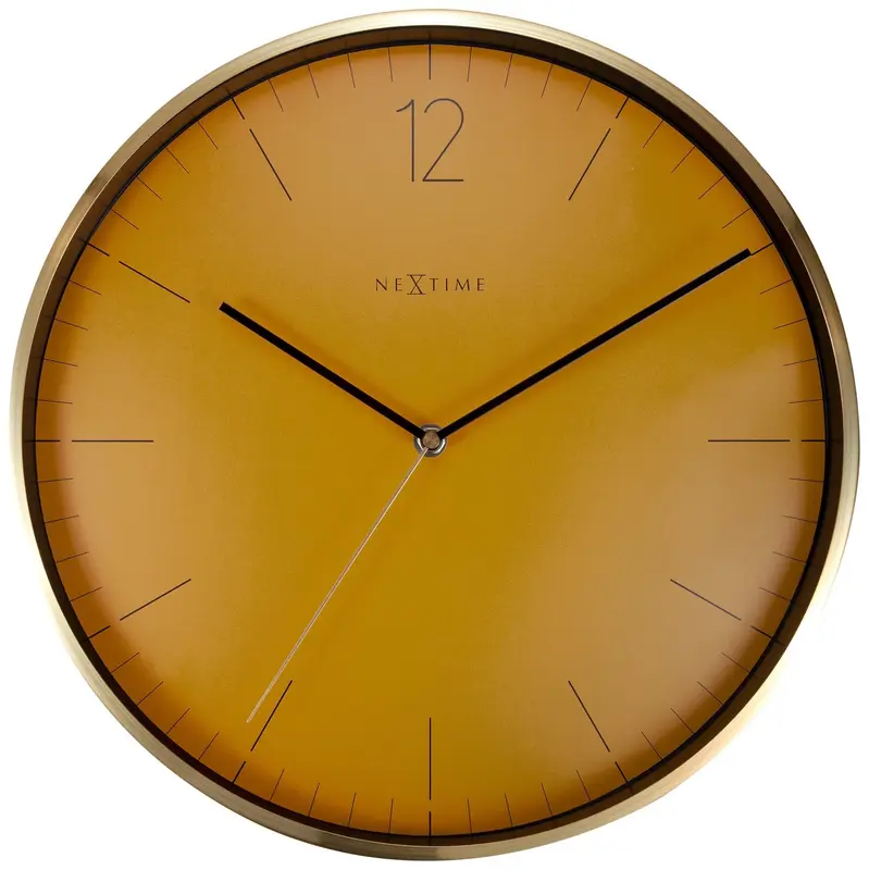 Nextime Wandklok - 34 cm - Glas Metaal - Vintage 'Essential Gold'