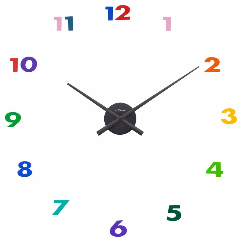 Nextime Wandklok - 48 x 3 cm - aluminium - small hands multi color