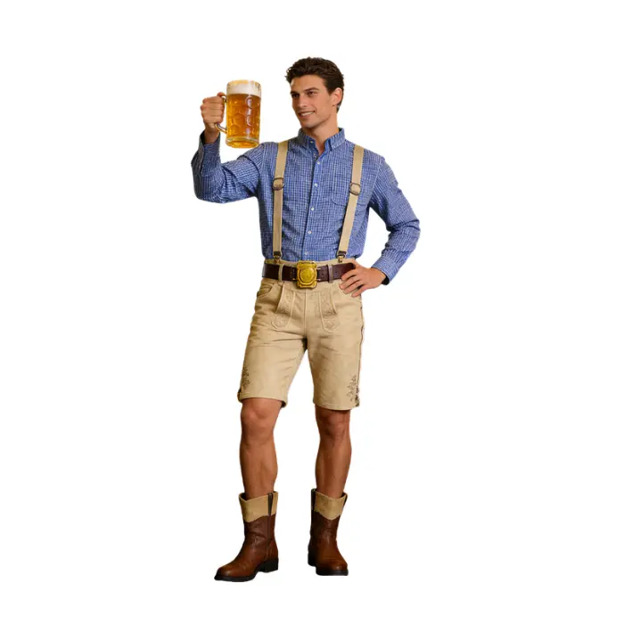 Oktoberfest blouse man blauw - maat M